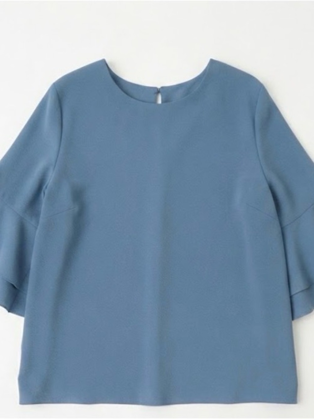 Lane Bryant Dusty Blue Ruffle-Sleeve Blouse - Picture 1 of 2